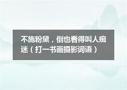 不施粉黛，倒也看得叫人痴迷（打一书画摄影词语）