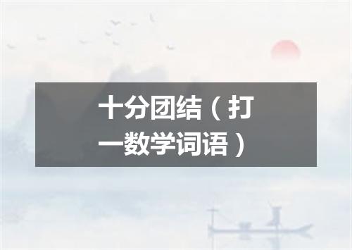 十分团结（打一数学词语）