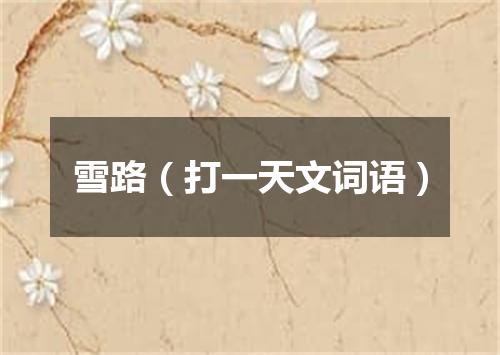 雪路（打一天文词语）