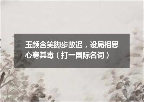 玉颜含笑脚步故迟，设局相思心寒其毒（打一国际名词）