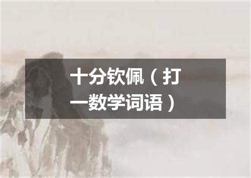 十分钦佩（打一数学词语）