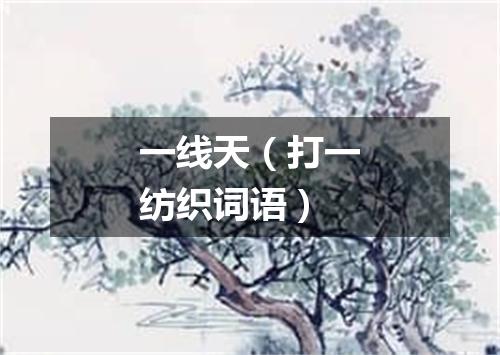 一线天（打一纺织词语）