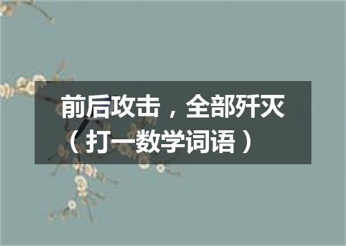 前后攻击，全部歼灭（打一数学词语）