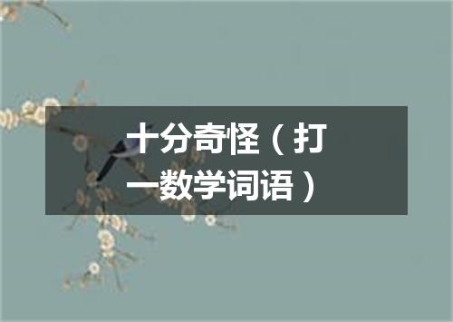 十分奇怪（打一数学词语）