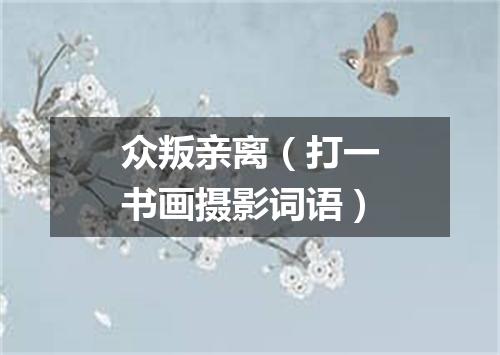 众叛亲离（打一书画摄影词语）