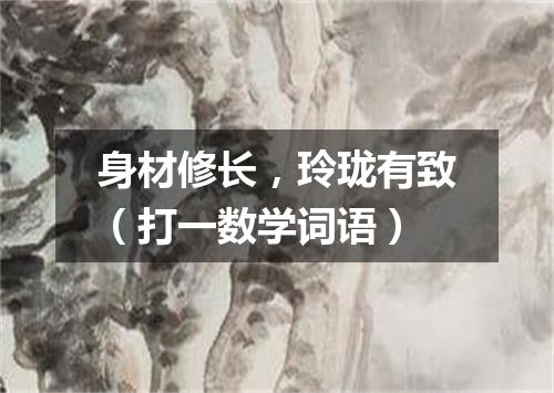 身材修长，玲珑有致（打一数学词语）