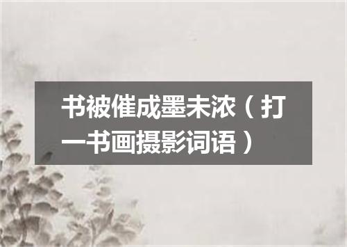 书被催成墨未浓（打一书画摄影词语）