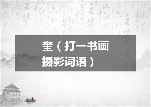 奎（打一书画摄影词语）