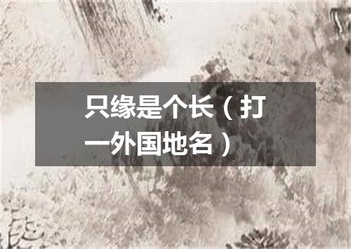 只缘是个长（打一外国地名）