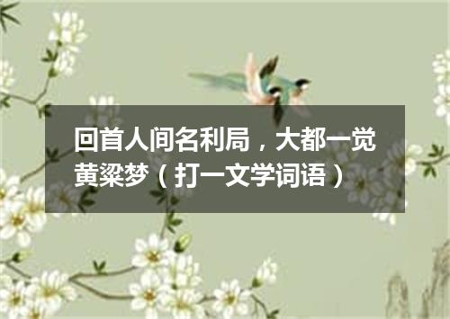 回首人间名利局，大都一觉黄粱梦（打一文学词语）
