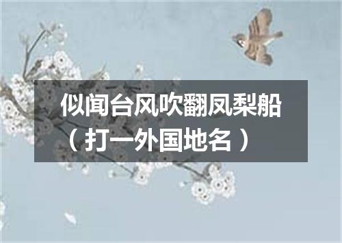 似闻台风吹翻凤梨船（打一外国地名）