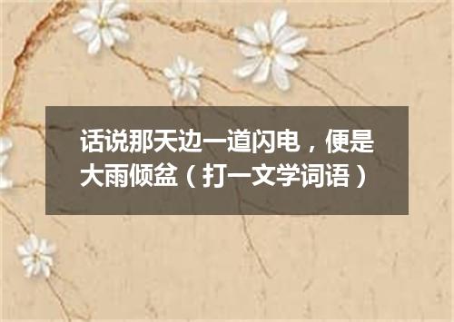 话说那天边一道闪电，便是大雨倾盆（打一文学词语）