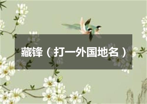 藏锋（打一外国地名）