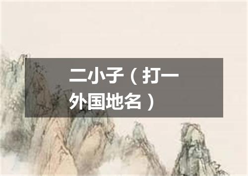 二小子（打一外国地名）