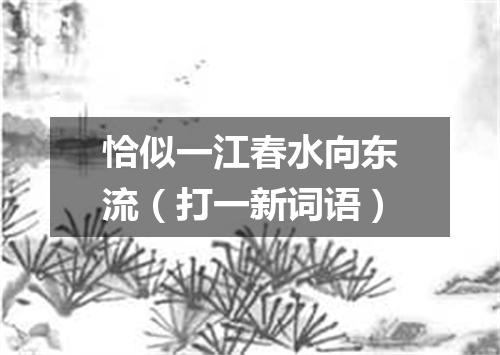 恰似一江春水向东流（打一新词语）