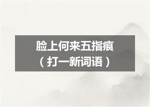 脸上何来五指痕（打一新词语）