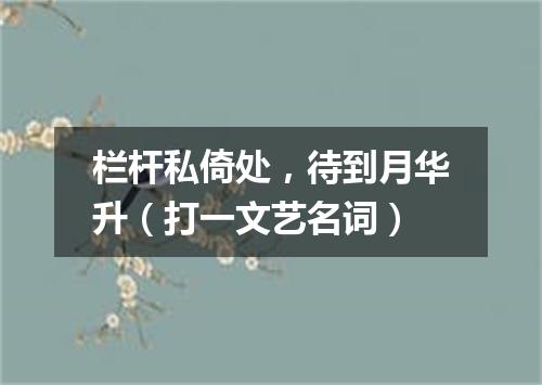 栏杆私倚处，待到月华升（打一文艺名词）