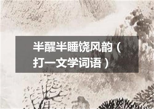 半醒半睡饶风韵（打一文学词语）
