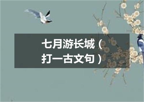 七月游长城（打一古文句）