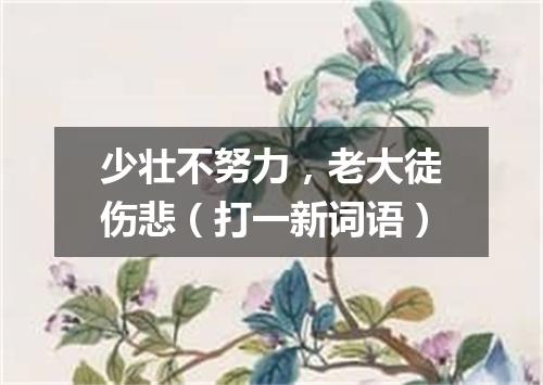 少壮不努力，老大徒伤悲（打一新词语）
