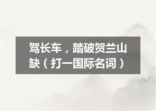 驾长车，踏破贺兰山缺（打一国际名词）