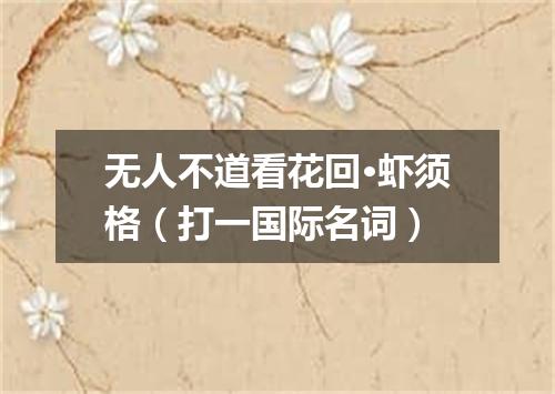 无人不道看花回·虾须格（打一国际名词）