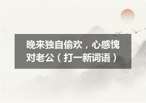 晚来独自偷欢，心感愧对老公（打一新词语）