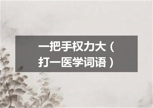 一把手权力大（打一医学词语）