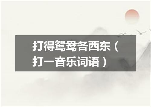 打得鸳鸯各西东（打一音乐词语）