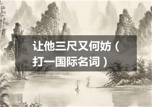 让他三尺又何妨（打一国际名词）