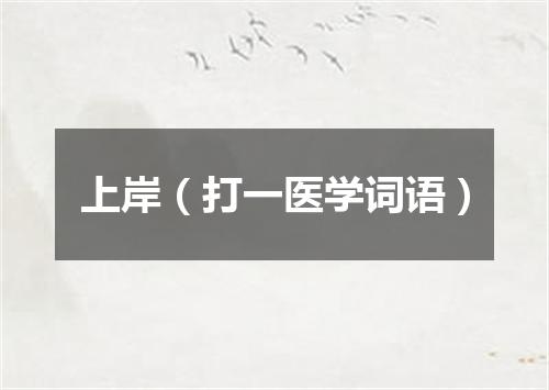 上岸（打一医学词语）