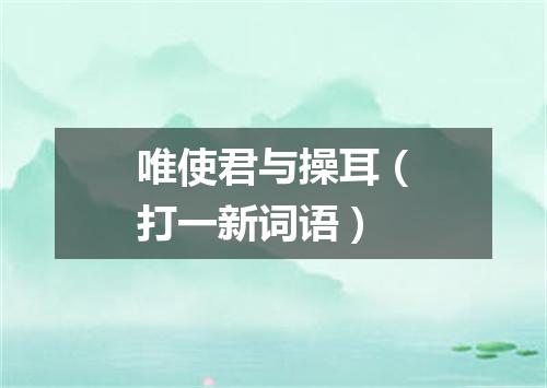 唯使君与操耳（打一新词语）