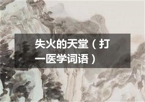 失火的天堂（打一医学词语）