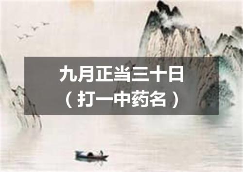 九月正当三十日（打一中药名）