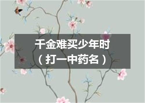 千金难买少年时（打一中药名）