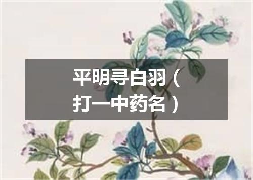 平明寻白羽（打一中药名）