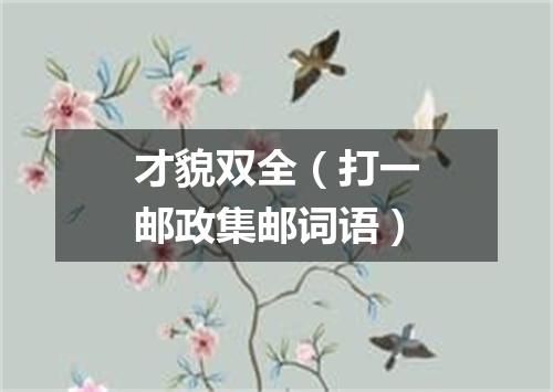 才貌双全（打一邮政集邮词语）