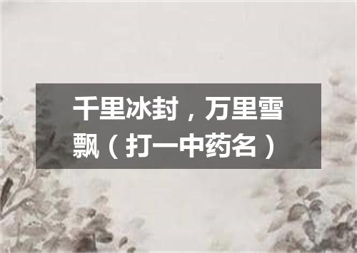 千里冰封，万里雪飘（打一中药名）