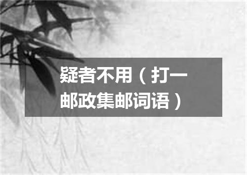疑者不用（打一邮政集邮词语）