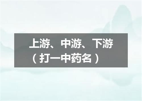 上游、中游、下游（打一中药名）