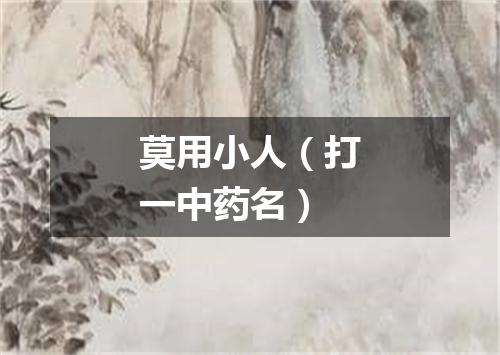 莫用小人（打一中药名）