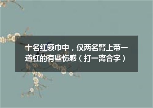 十名红领巾中，仅两名臂上带一道杠的有些伤感（打一离合字）