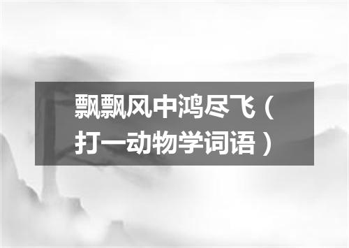 飘飘风中鸿尽飞（打一动物学词语）
