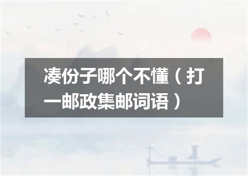 凑份子哪个不懂（打一邮政集邮词语）