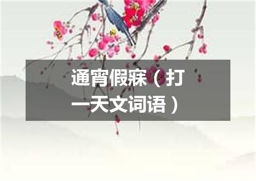 通宵假寐（打一天文词语）