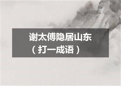 谢太傅隐居山东（打一成语）