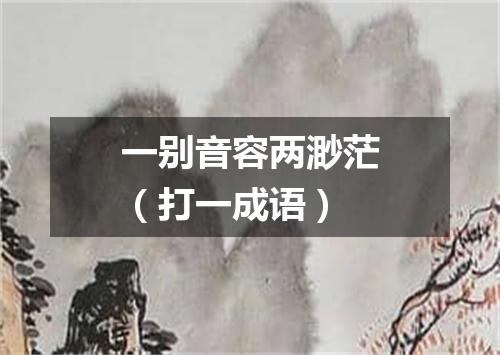 一别音容两渺茫（打一成语）