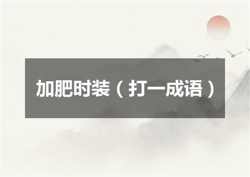 加肥时装（打一成语）