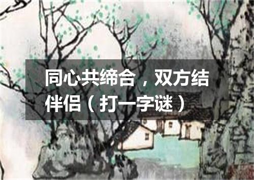 同心共缔合，双方结伴侣（打一字谜）