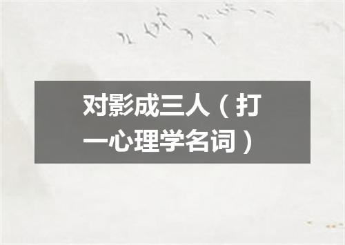 对影成三人（打一心理学名词）